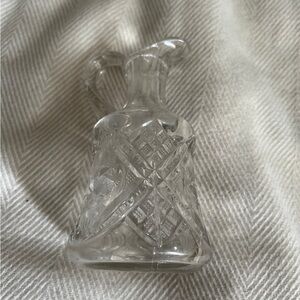 Vintage small cut glass cruet 5 in tall for condiments like vinegar, oil, sauces